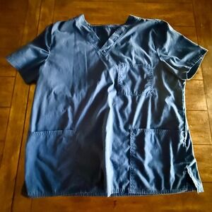 Scrub Set Indigo Blue V-Neck Scrub Set Top-Large and Cargo Pants Large Men's
